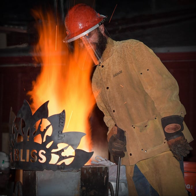 Iron pour at Bliss Studio & Gallery in Monument Colorado