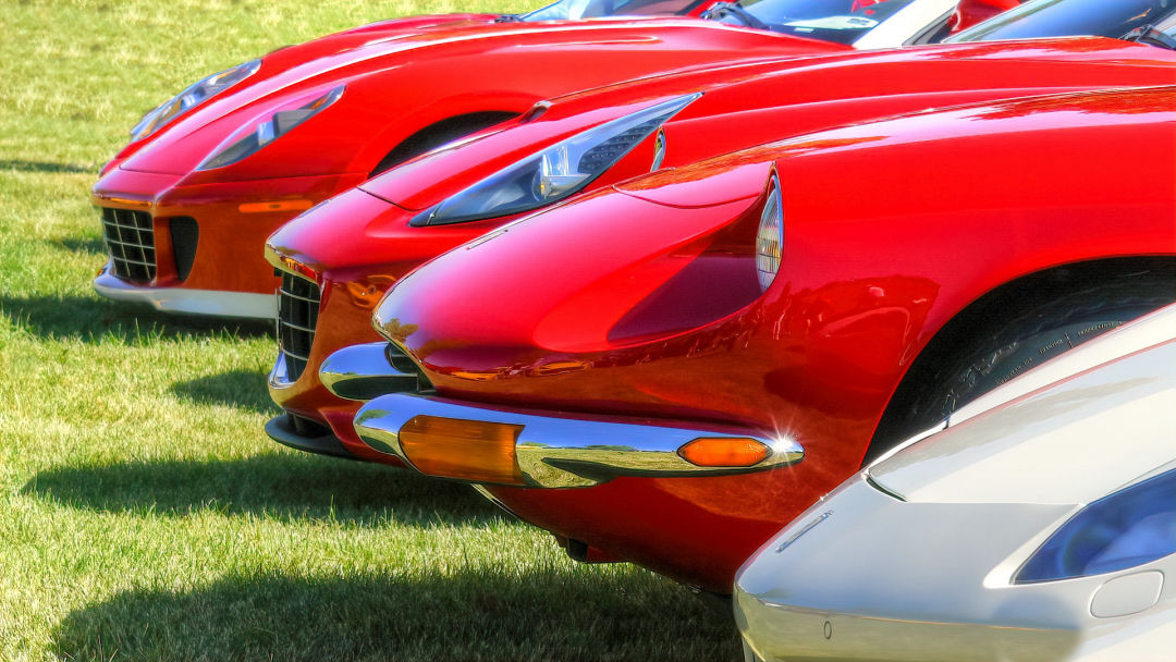 Ferraris lined up at The Colorado Concours